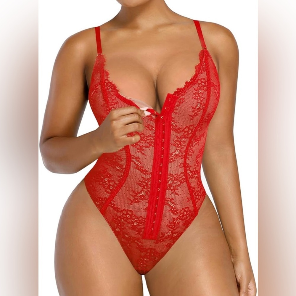 NWT SHAPELLX Lace Bodysuit Tummy Control Shapewear Backless Body Suits Thongs